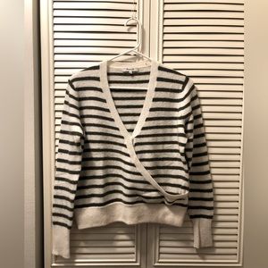 Madewell Wrap-Front Sweater in Elthorne Stripe